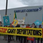 demonstration against deportations in Gary, Indiana.