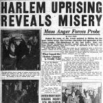 1935 newspaper with headline Harlem Uprising Reveals Misery