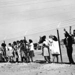 Residents of a concentration camp in the U.S. in 1943