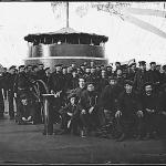 Sailors on the deck of the USS Monitor during the Civil War