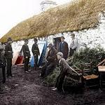 Police evicting a family of farmers in Ireland during the 19th century