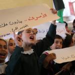 Children demonstrating in support od Palestinian prisoners