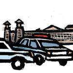 drawing of police cars