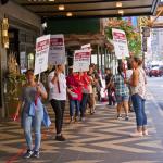 Workers on strike.