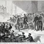 1860 Harpers Weekly illustration showing Boston abolitionists under attack 