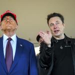 Photo of Trump and Musk from waist up.