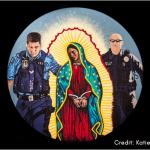 graphic with Virgen and cops