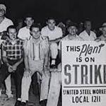 Striking steel workers in 1946