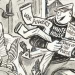 Cartoon showing a thief stealing the congressional powers from Congress