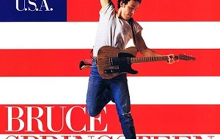 The cover of the jacket for Bruce Springsteen's single, "Born In the U.S.A"