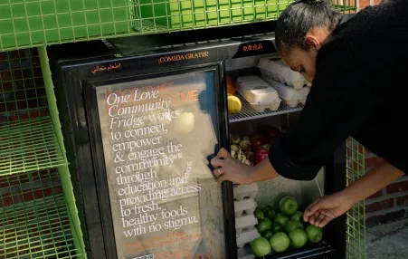 A One Love Community Fridge in action