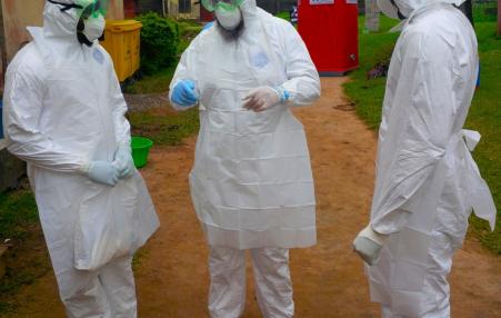 Ebola-related Personal Protective Equipment training session for healthcare workers