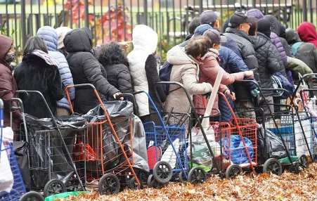 A distribution station of the Food Bank for New York City, 2025