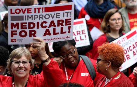 Rally with sign:  Medicare for All