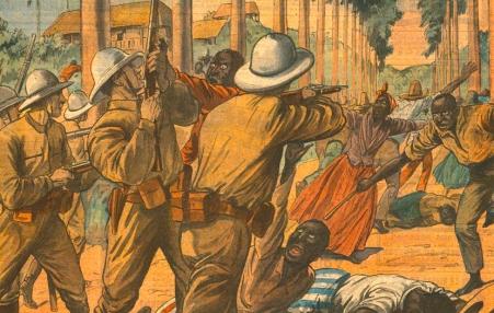 U.S. Marines firing on unarmed Haitian demonstrators