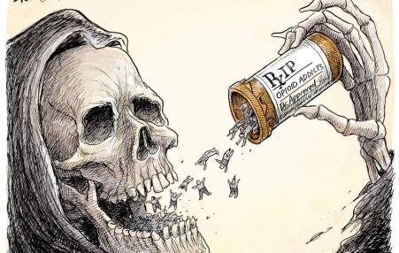 Editorial cartoon on addiction