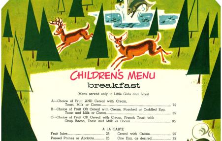 A charming children’s menu from the Union Pacific Railroad Company.