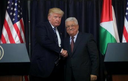 Palestinian President Mahmoud Abbas and US President Donald Trump. 
