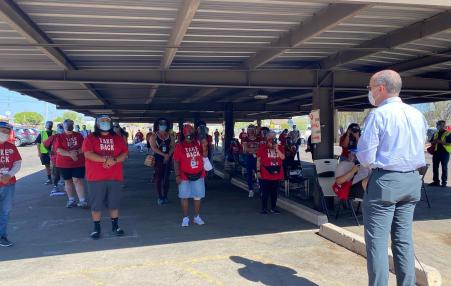 UNITE-HERE workers prepare for Take Back 2020 voter mobilization in Phoenix, AZ October 12. 