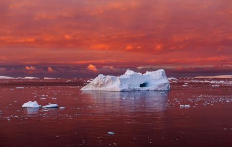 Iceberg in Blood Red Sea, Antarctica