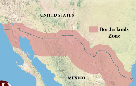 map of US-Mexico border