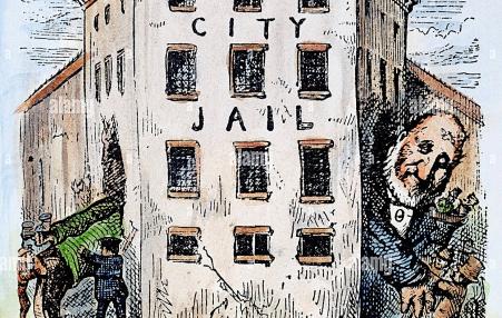 Thomas Nast cartoon of William Tweed, a difficult prisoner