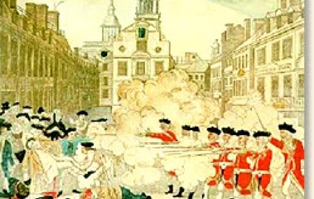 Engraved image of the 1770 Boston Massacre