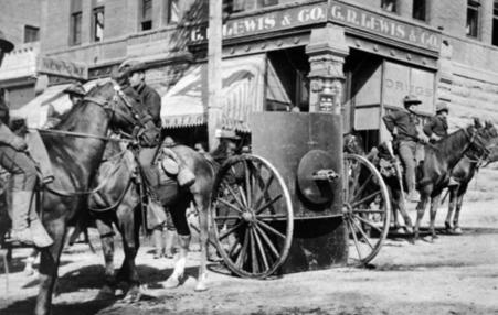 Colorado National Guard troops on duty in Cripple Creek, Colorado