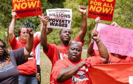 Workers on strike