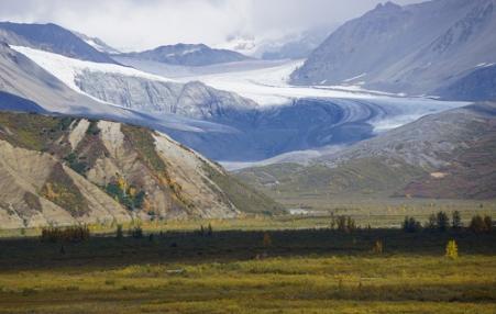 The Gulkana Glacier in the Alaska Range.