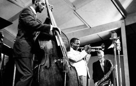 Musicians on the first night of the first Newport Jazz Festival
