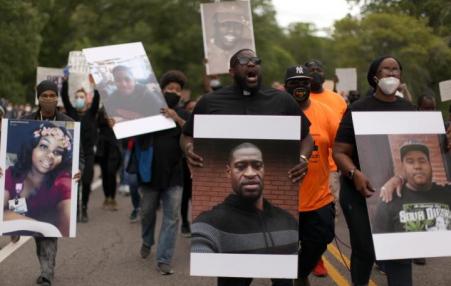 demonstration protsting police murder of George Floyd and other Black people