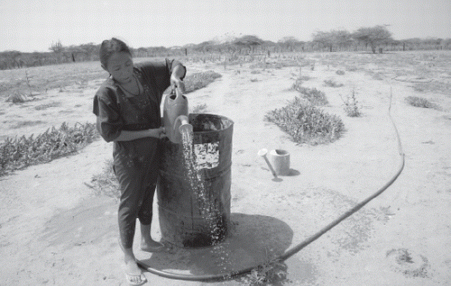 woman pouring water