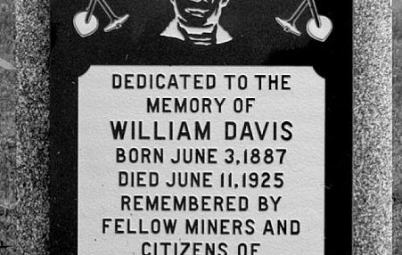Monument to a striking miner who was murdered by company guards